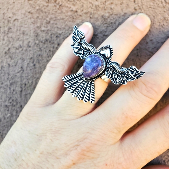 New Lepidolite 925 Silver Mystic Ring. - Picture 13 of 16